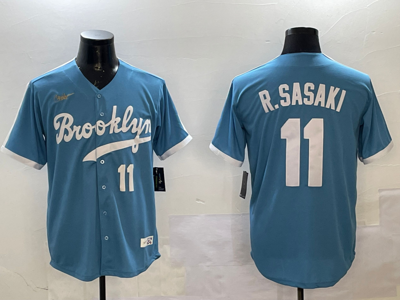 Men Los Angeles Dodgers 11 R Sasaki blue 2025 MLB nike jersey style 25